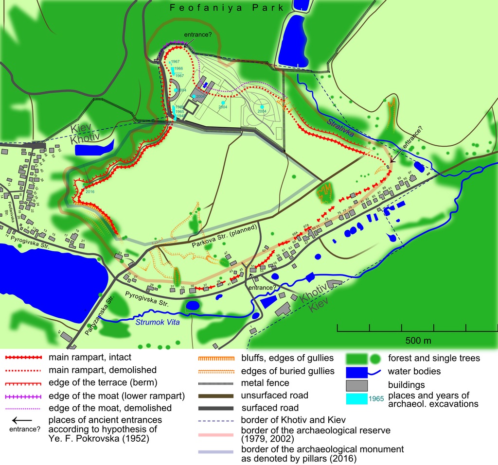 Aerial view of Bilske Hillfort - largest Scythian settlement in Europe (4400 hectares)